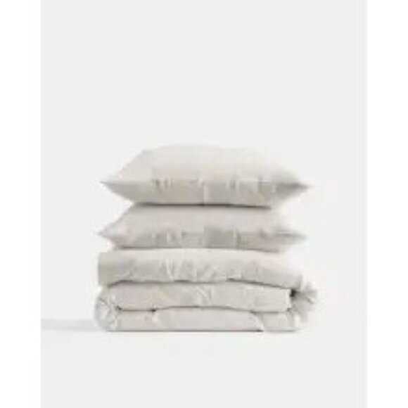 Quince European 100% Linen Duvet Cover 3PC Set SAND Full/Queen - Picture 6 of 7